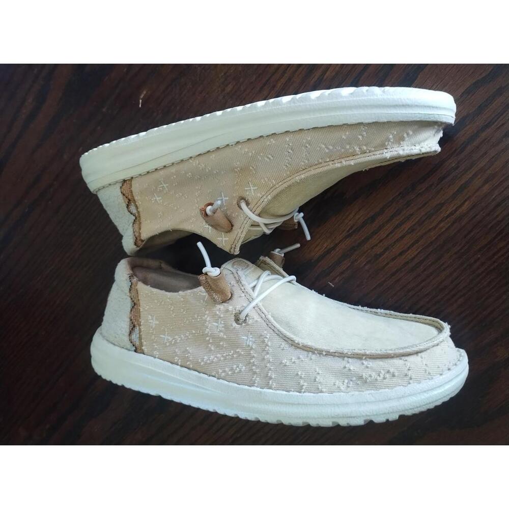 Casual Women's Beige Canvas Slip-On Loafers
